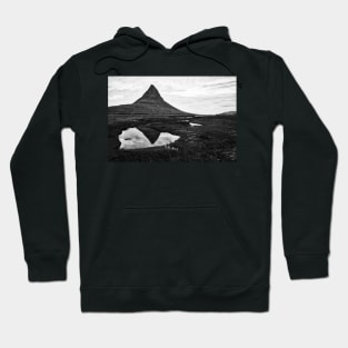 Kirkjufell Reflection - Black & White Hoodie